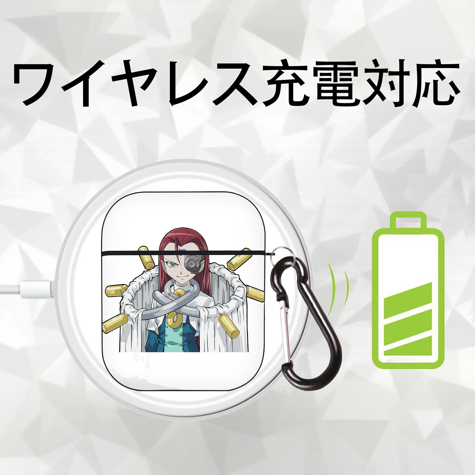 遊☆戯☆王 Yu-Gi-Oh! AirPods 第2世代保護ケース ハードシェル ブラック 耐衝撃・防指紋・カラビナ付き