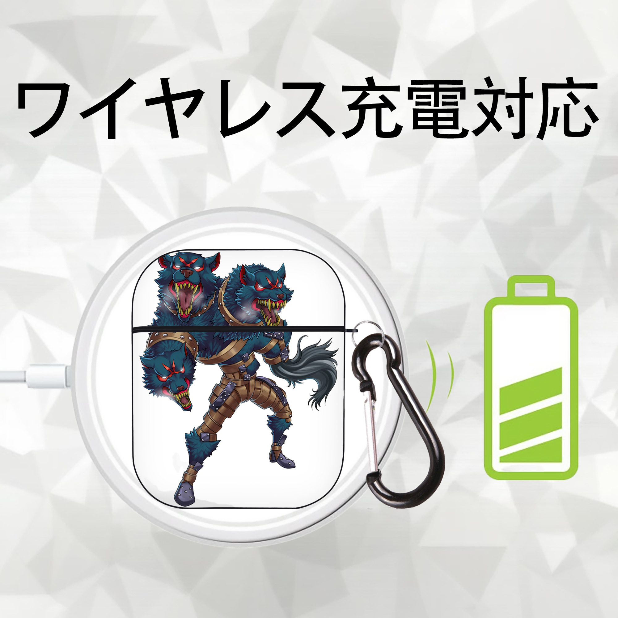 遊☆戯☆王 Yu-Gi-Oh! AirPods 第2世代保護ケース ハードシェル ブラック 耐衝撃・防指紋・カラビナ付き