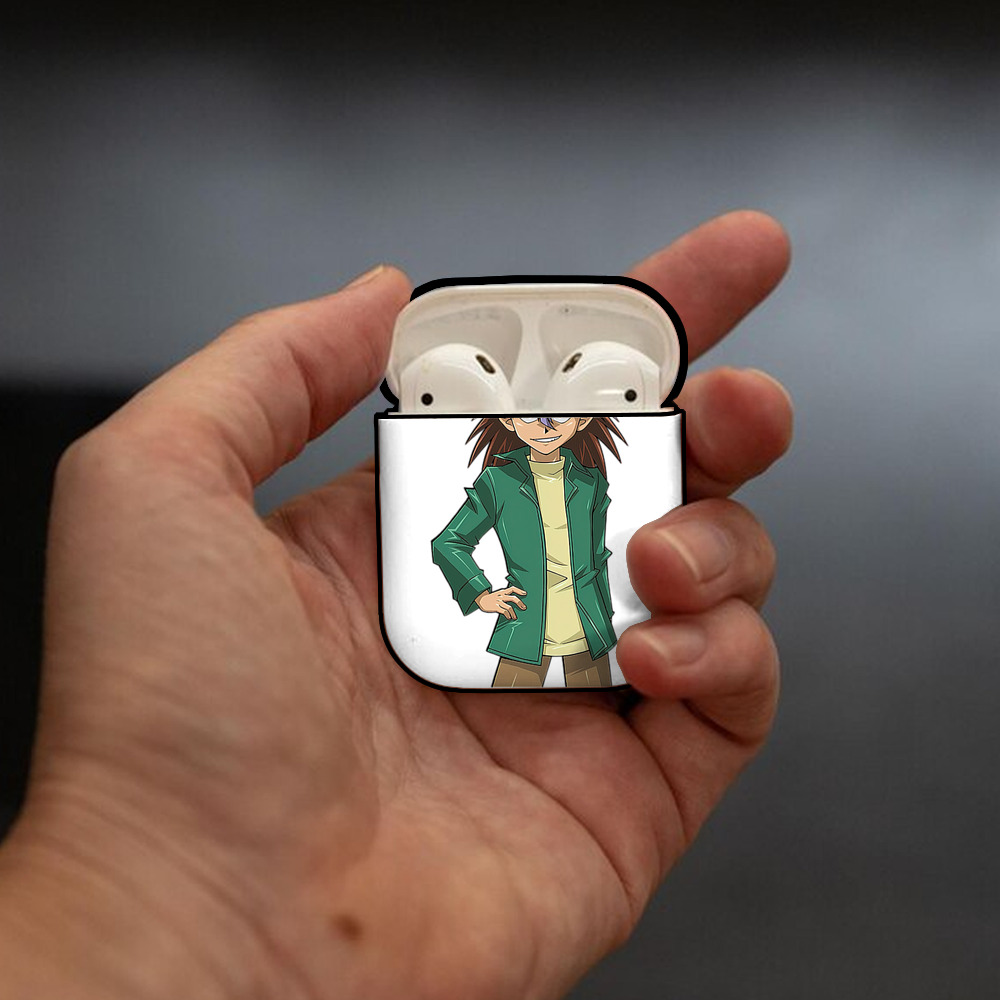 遊☆戯☆王 Yu-Gi-Oh! AirPods 第2世代保護ケース ハードシェル ブラック 耐衝撃・防指紋・カラビナ付き