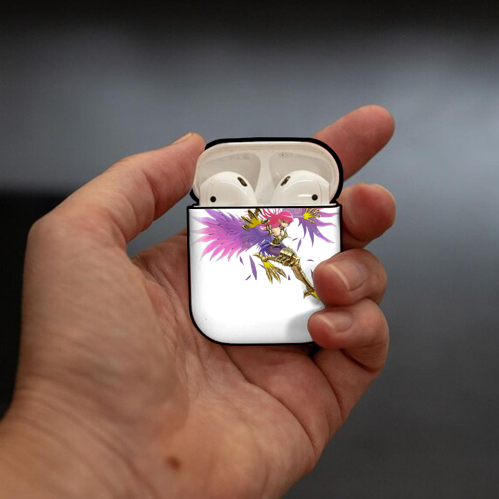 遊☆戯☆王 Yu-Gi-Oh! AirPods 第2世代保護ケース ハードシェル ブラック 耐衝撃・防指紋・カラビナ付き