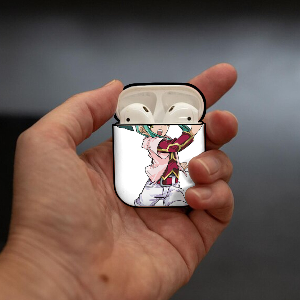 遊☆戯☆王 Yu-Gi-Oh! AirPods 第2世代保護ケース ハードシェル ブラック 耐衝撃・防指紋・カラビナ付き