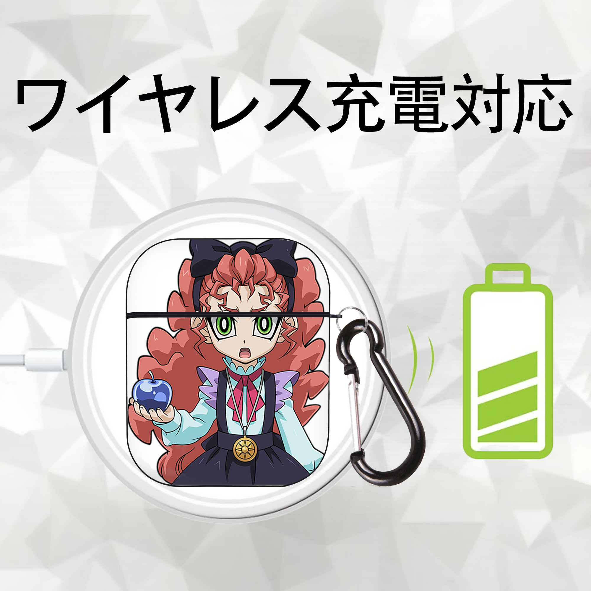 遊☆戯☆王 Yu-Gi-Oh! AirPods 第2世代保護ケース ハードシェル ブラック 耐衝撃・防指紋・カラビナ付き