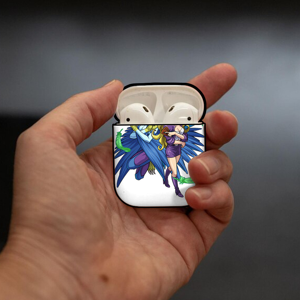 遊☆戯☆王 Yu-Gi-Oh! AirPods 第2世代保護ケース ハードシェル ブラック 耐衝撃・防指紋・カラビナ付き