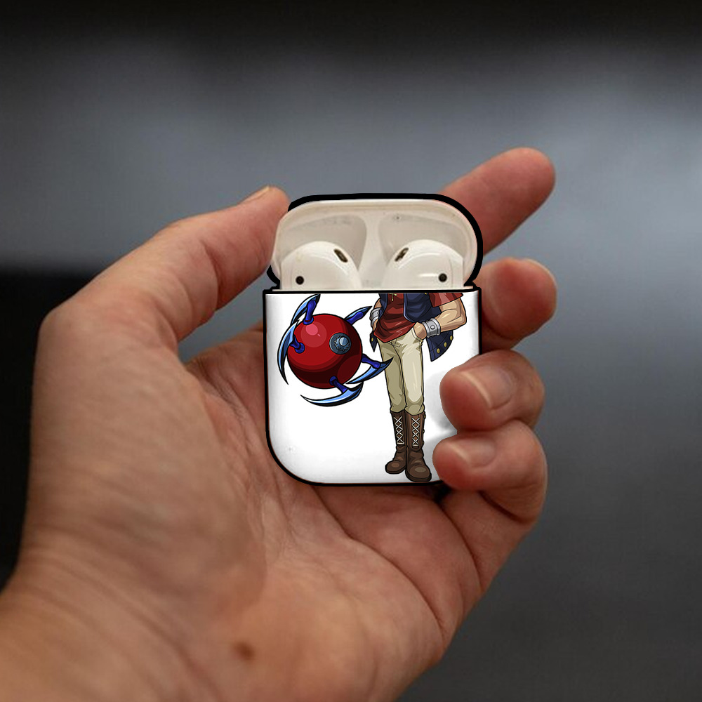遊☆戯☆王 Yu-Gi-Oh! AirPods 第2世代保護ケース ハードシェル ブラック 耐衝撃・防指紋・カラビナ付き