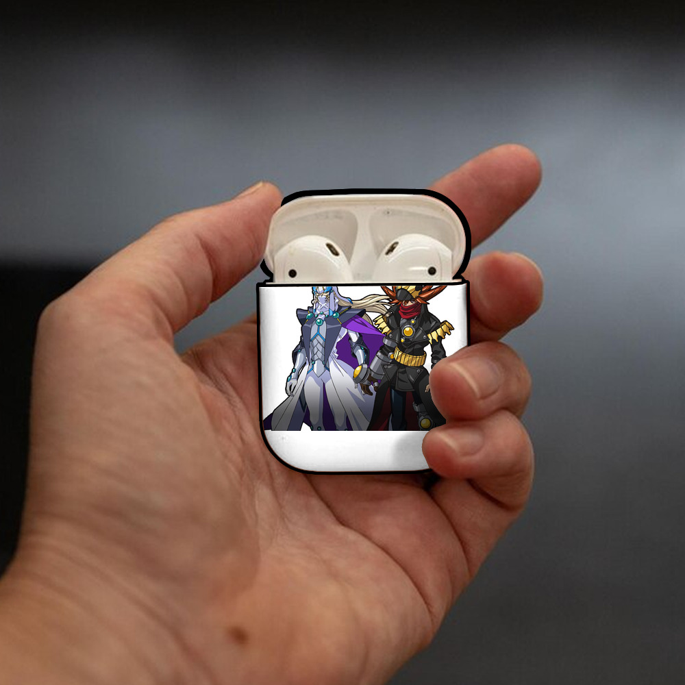 遊☆戯☆王 Yu-Gi-Oh! AirPods 第2世代保護ケース ハードシェル ブラック 耐衝撃・防指紋・カラビナ付き
