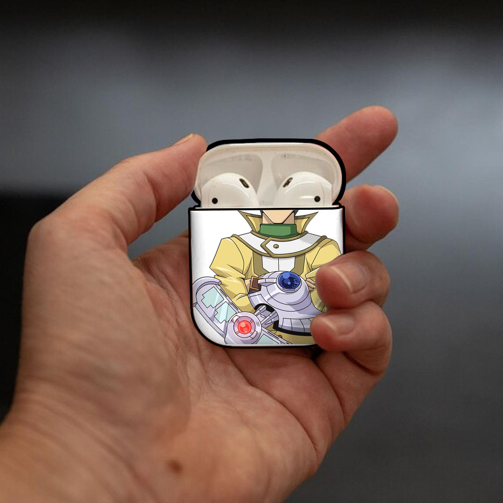 遊☆戯☆王 Yu-Gi-Oh! AirPods 第2世代保護ケース ハードシェル ブラック 耐衝撃・防指紋・カラビナ付き