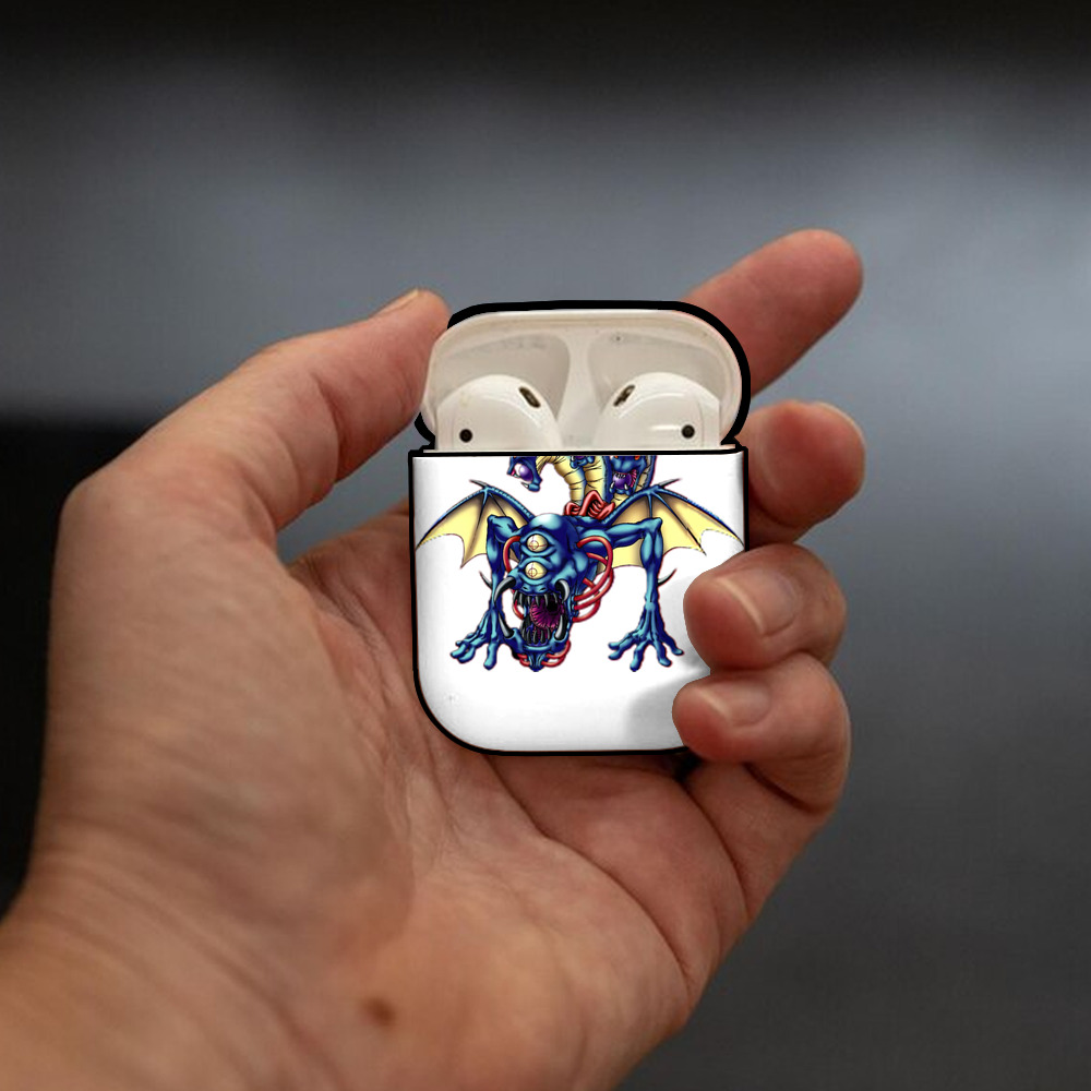 遊☆戯☆王 Yu-Gi-Oh! AirPods 第2世代保護ケース ハードシェル ブラック 耐衝撃・防指紋・カラビナ付き
