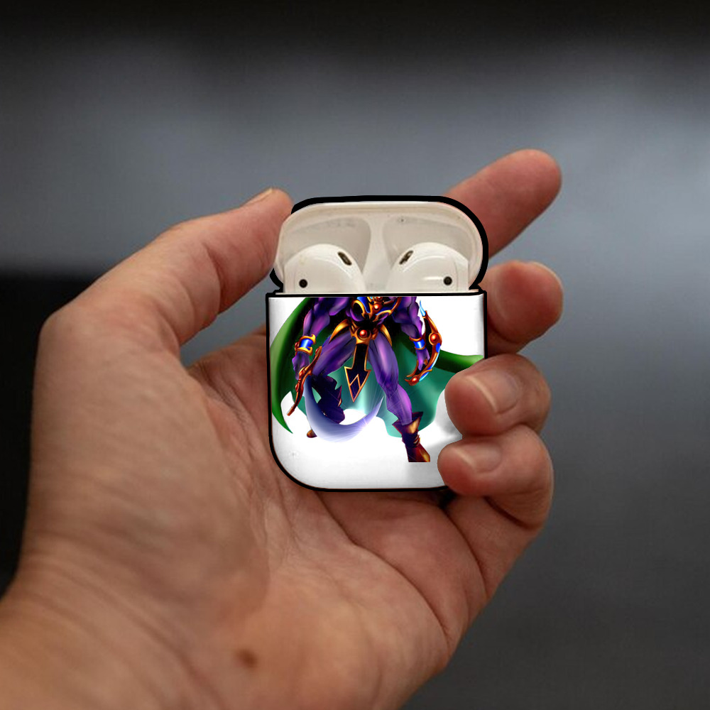 遊☆戯☆王 Yu-Gi-Oh! AirPods 第2世代保護ケース ハードシェル ブラック 耐衝撃・防指紋・カラビナ付き