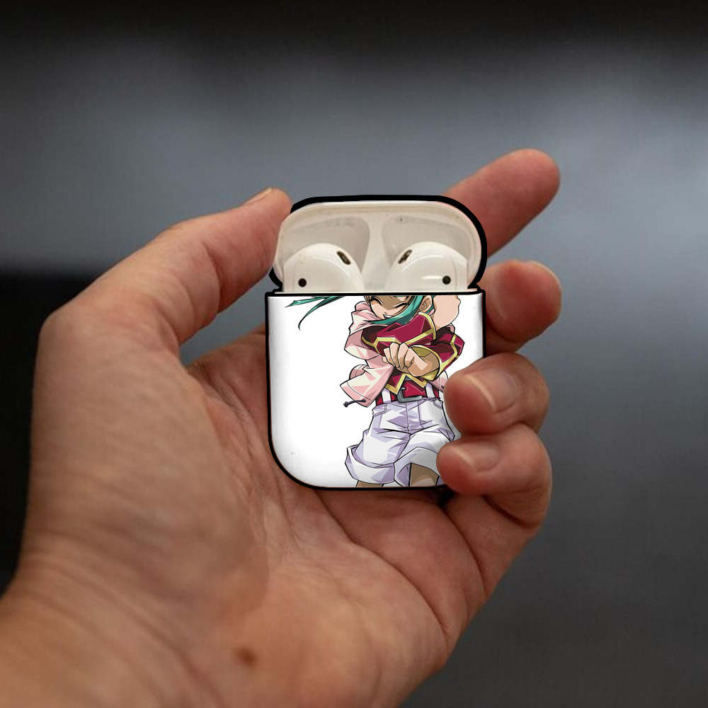 遊☆戯☆王 Yu-Gi-Oh! AirPods 第2世代保護ケース ハードシェル ブラック 耐衝撃・防指紋・カラビナ付き