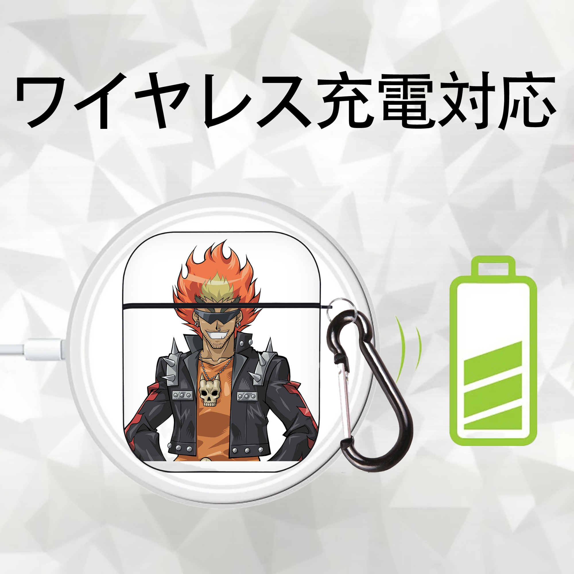 遊☆戯☆王 Yu-Gi-Oh! AirPods 第2世代保護ケース ハードシェル ブラック 耐衝撃・防指紋・カラビナ付き