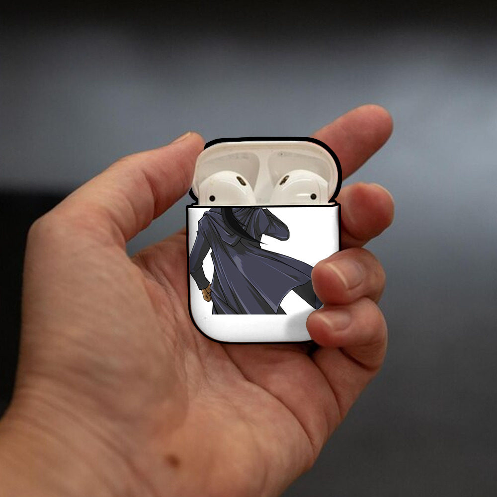 遊☆戯☆王 Yu-Gi-Oh! AirPods 第2世代保護ケース ハードシェル ブラック 耐衝撃・防指紋・カラビナ付き