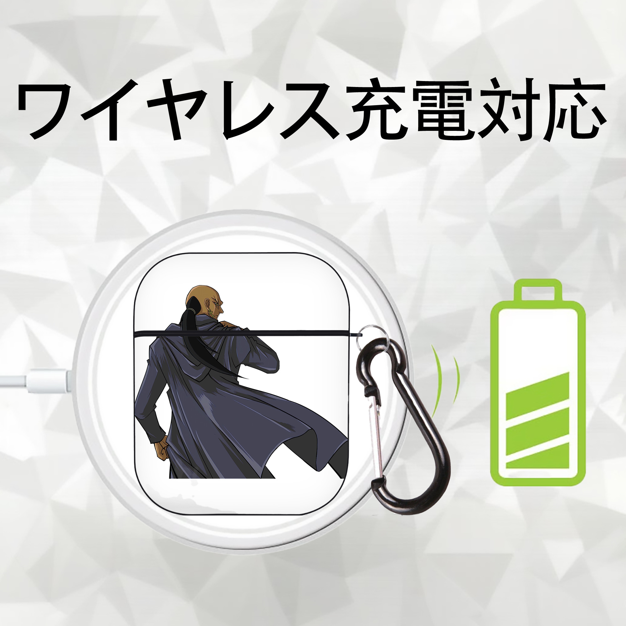 遊☆戯☆王 Yu-Gi-Oh! AirPods 第2世代保護ケース ハードシェル ブラック 耐衝撃・防指紋・カラビナ付き
