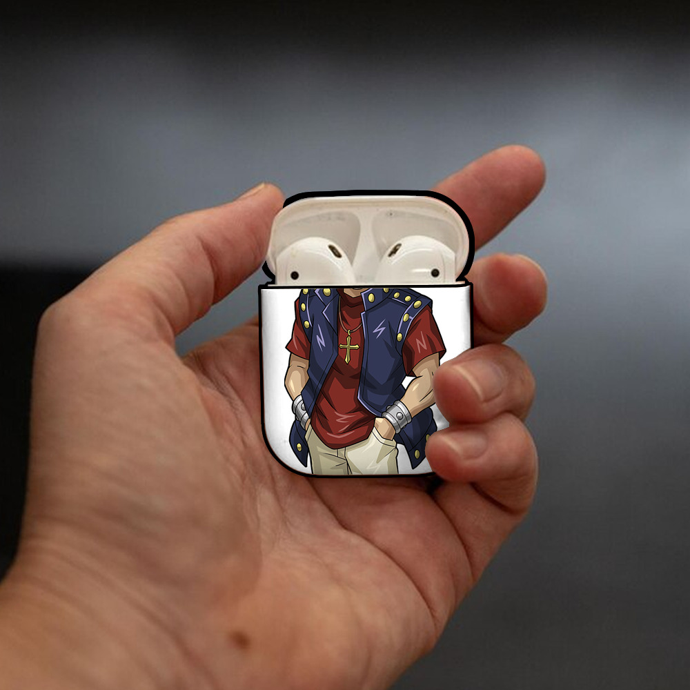 遊☆戯☆王 Yu-Gi-Oh! AirPods 第2世代保護ケース ハードシェル ブラック 耐衝撃・防指紋・カラビナ付き