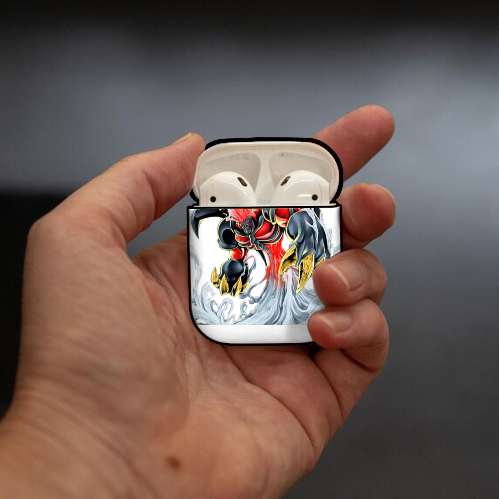 遊☆戯☆王 Yu-Gi-Oh! AirPods 第2世代保護ケース ハードシェル ブラック 耐衝撃・防指紋・カラビナ付き