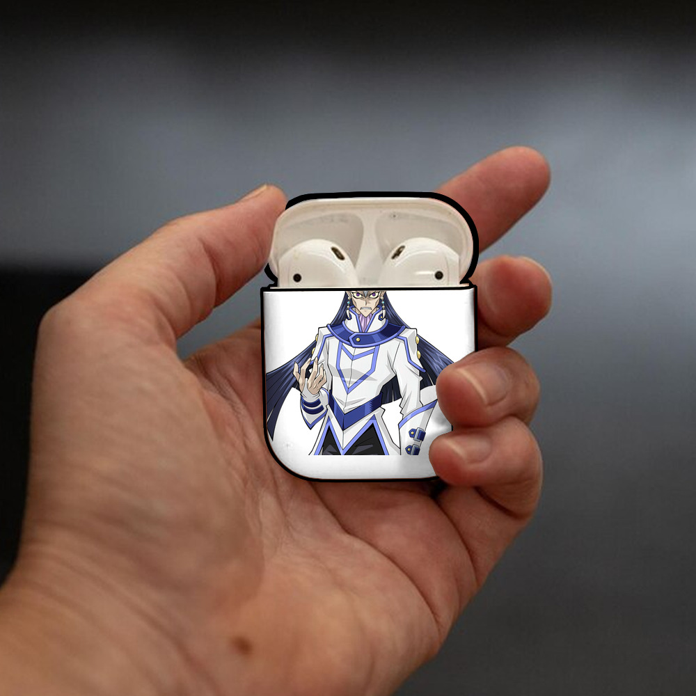 遊☆戯☆王 Yu-Gi-Oh! AirPods 第2世代保護ケース ハードシェル ブラック 耐衝撃・防指紋・カラビナ付き