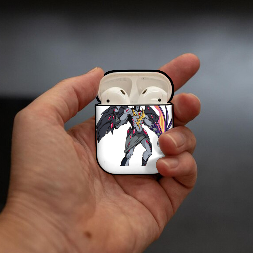 遊☆戯☆王 Yu-Gi-Oh! AirPods 第2世代保護ケース ハードシェル ブラック 耐衝撃・防指紋・カラビナ付き
