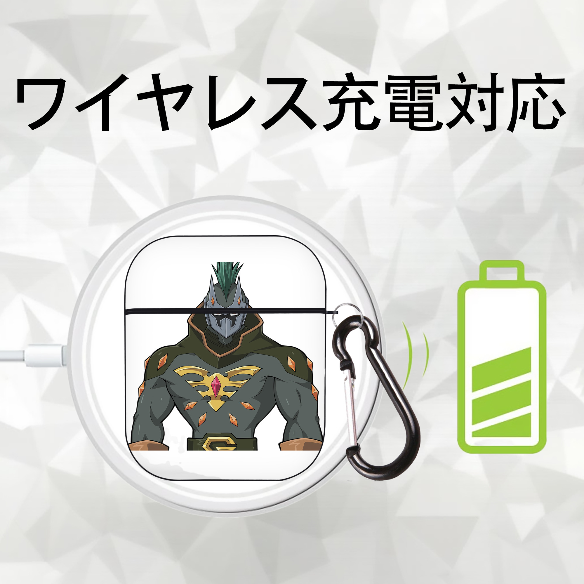 遊☆戯☆王 Yu-Gi-Oh! AirPods 第2世代保護ケース ハードシェル ブラック 耐衝撃・防指紋・カラビナ付き