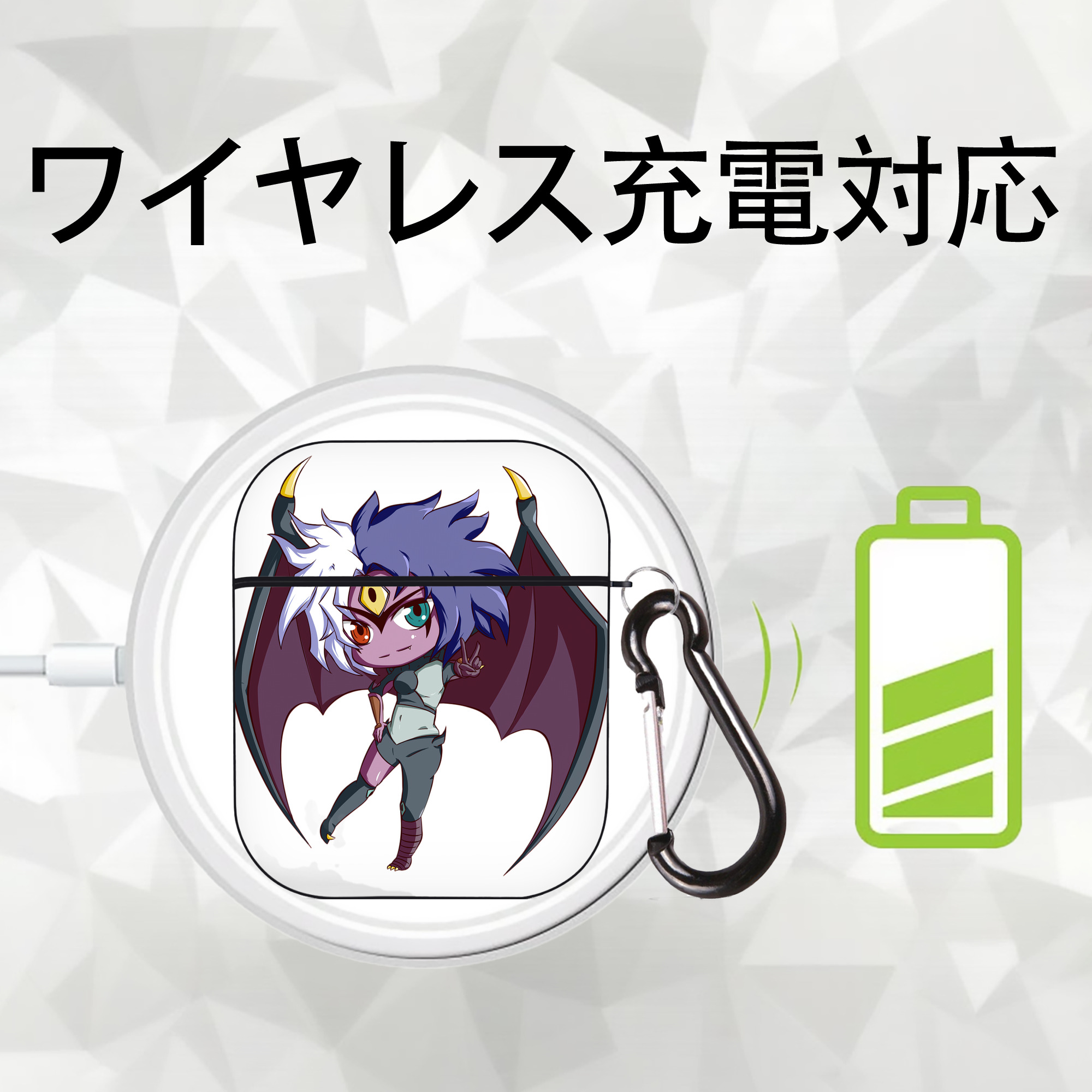 遊☆戯☆王 Yu-Gi-Oh! AirPods 第2世代保護ケース ハードシェル ブラック 耐衝撃・防指紋・カラビナ付き