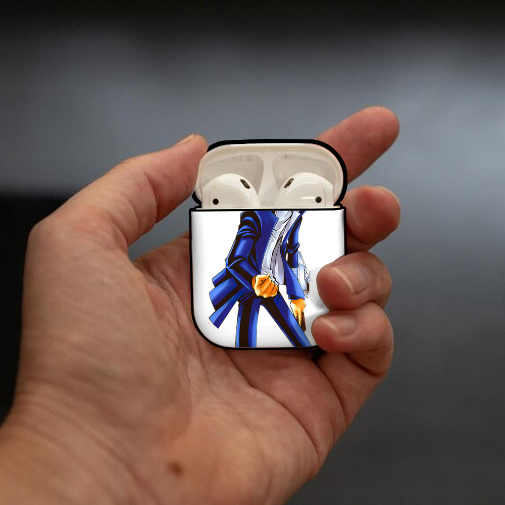 遊☆戯☆王 Yu-Gi-Oh! AirPods 第2世代保護ケース ハードシェル ブラック 耐衝撃・防指紋・カラビナ付き