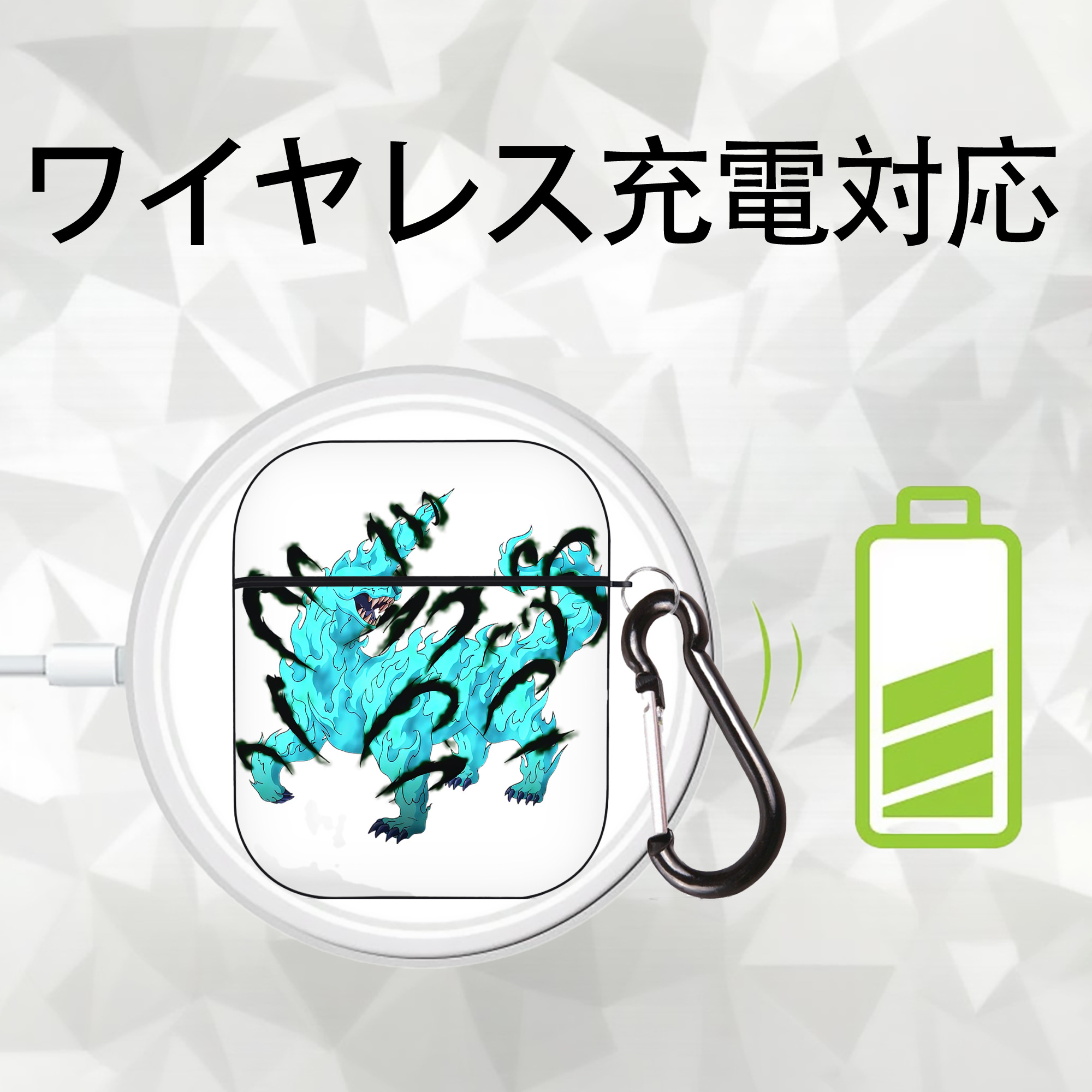 遊☆戯☆王 Yu-Gi-Oh! AirPods 第2世代保護ケース ハードシェル ブラック 耐衝撃・防指紋・カラビナ付き