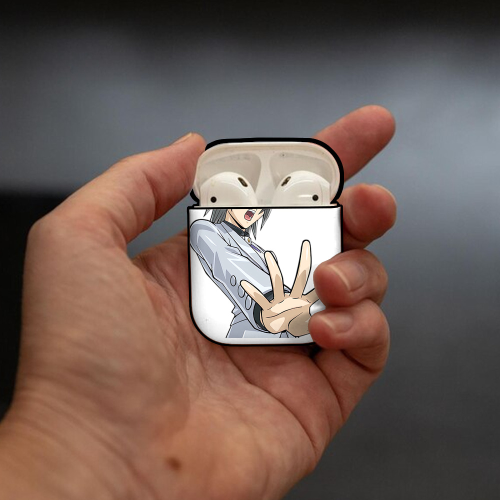 遊☆戯☆王 Yu-Gi-Oh! AirPods 第2世代保護ケース ハードシェル ブラック 耐衝撃・防指紋・カラビナ付き