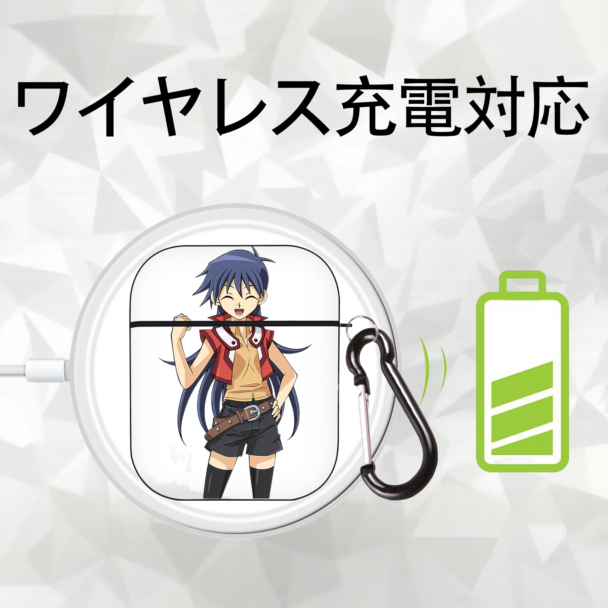 遊☆戯☆王 Yu-Gi-Oh! AirPods 第2世代保護ケース ハードシェル ブラック 耐衝撃・防指紋・カラビナ付き