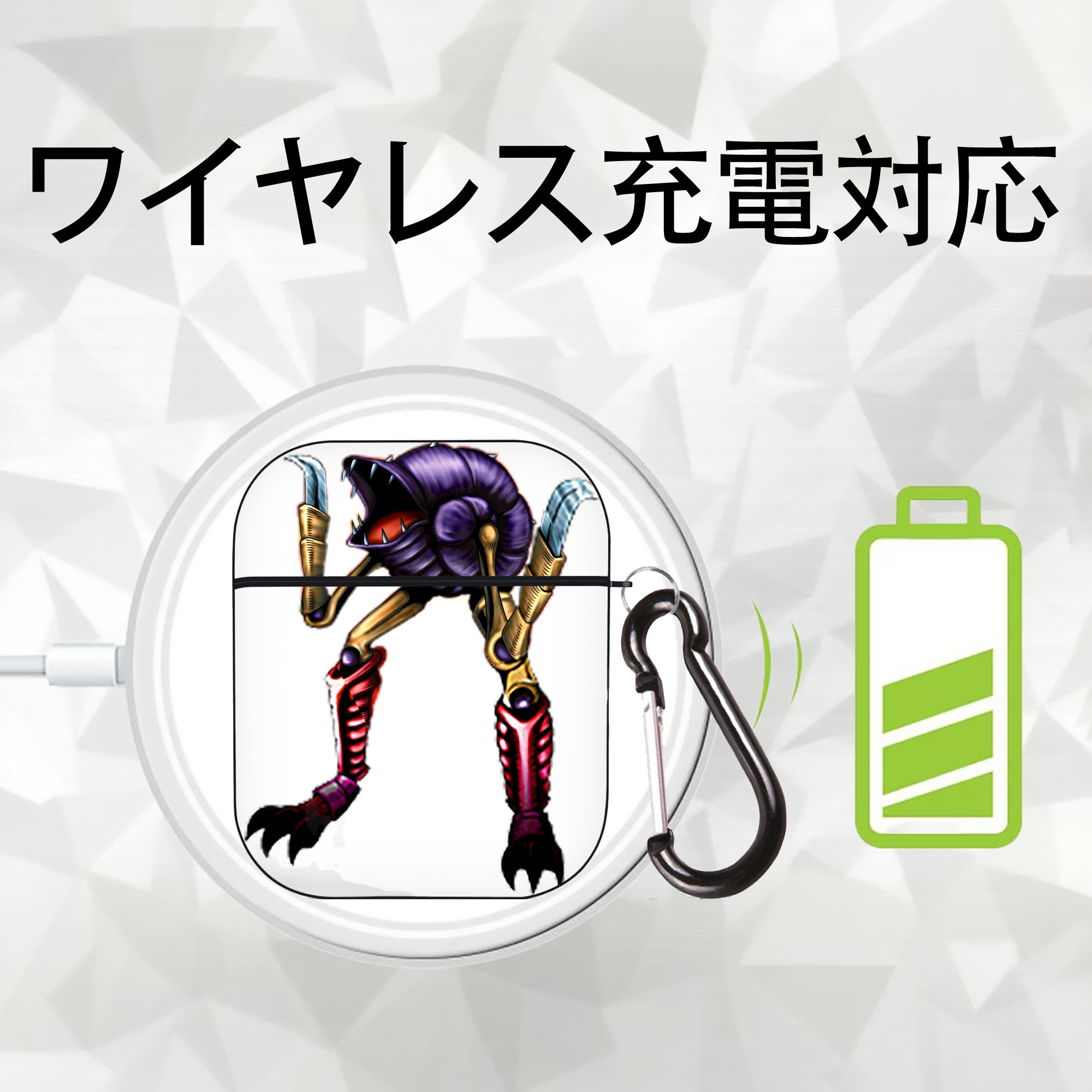 遊☆戯☆王 Yu-Gi-Oh! AirPods 第2世代保護ケース ハードシェル ブラック 耐衝撃・防指紋・カラビナ付き