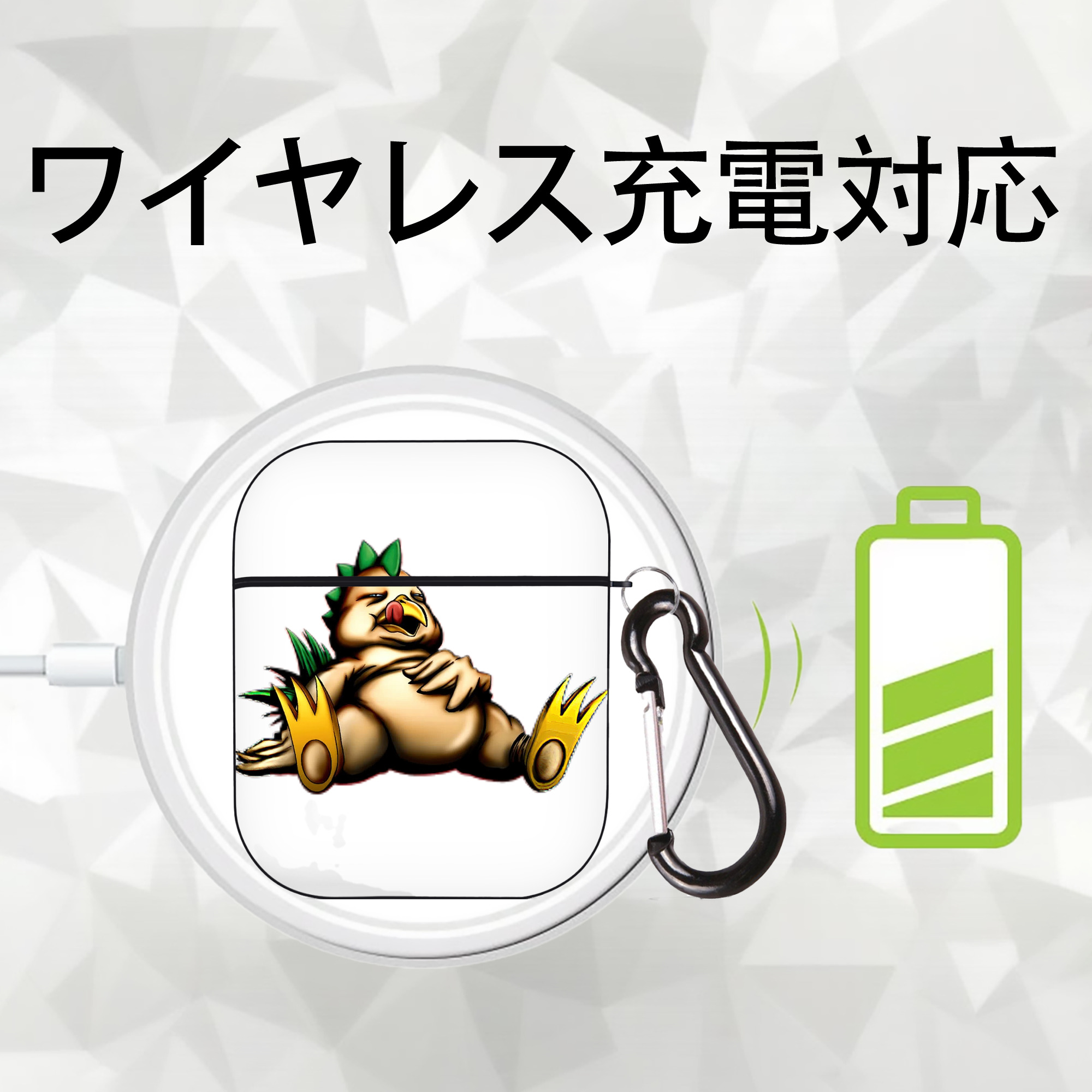 遊☆戯☆王 Yu-Gi-Oh! AirPods 第2世代保護ケース ハードシェル ブラック 耐衝撃・防指紋・カラビナ付き
