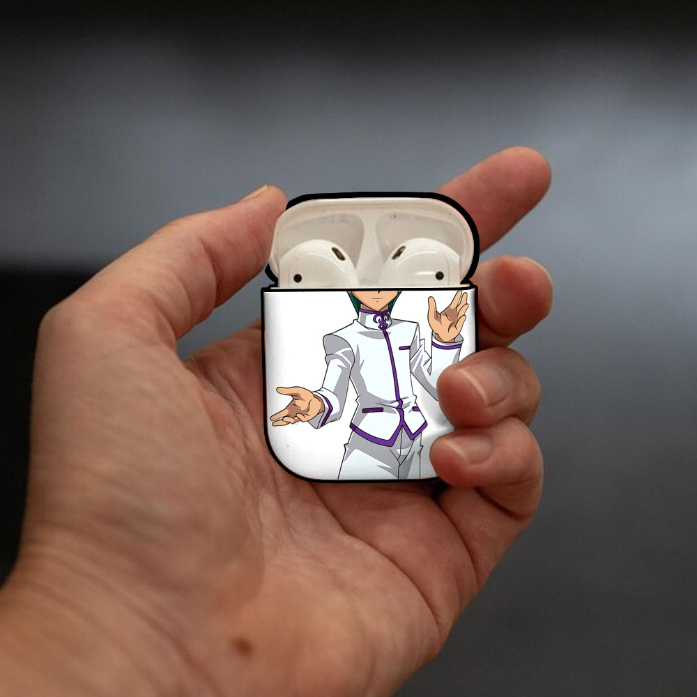 遊☆戯☆王 Yu-Gi-Oh! AirPods 第2世代保護ケース ハードシェル ブラック 耐衝撃・防指紋・カラビナ付き