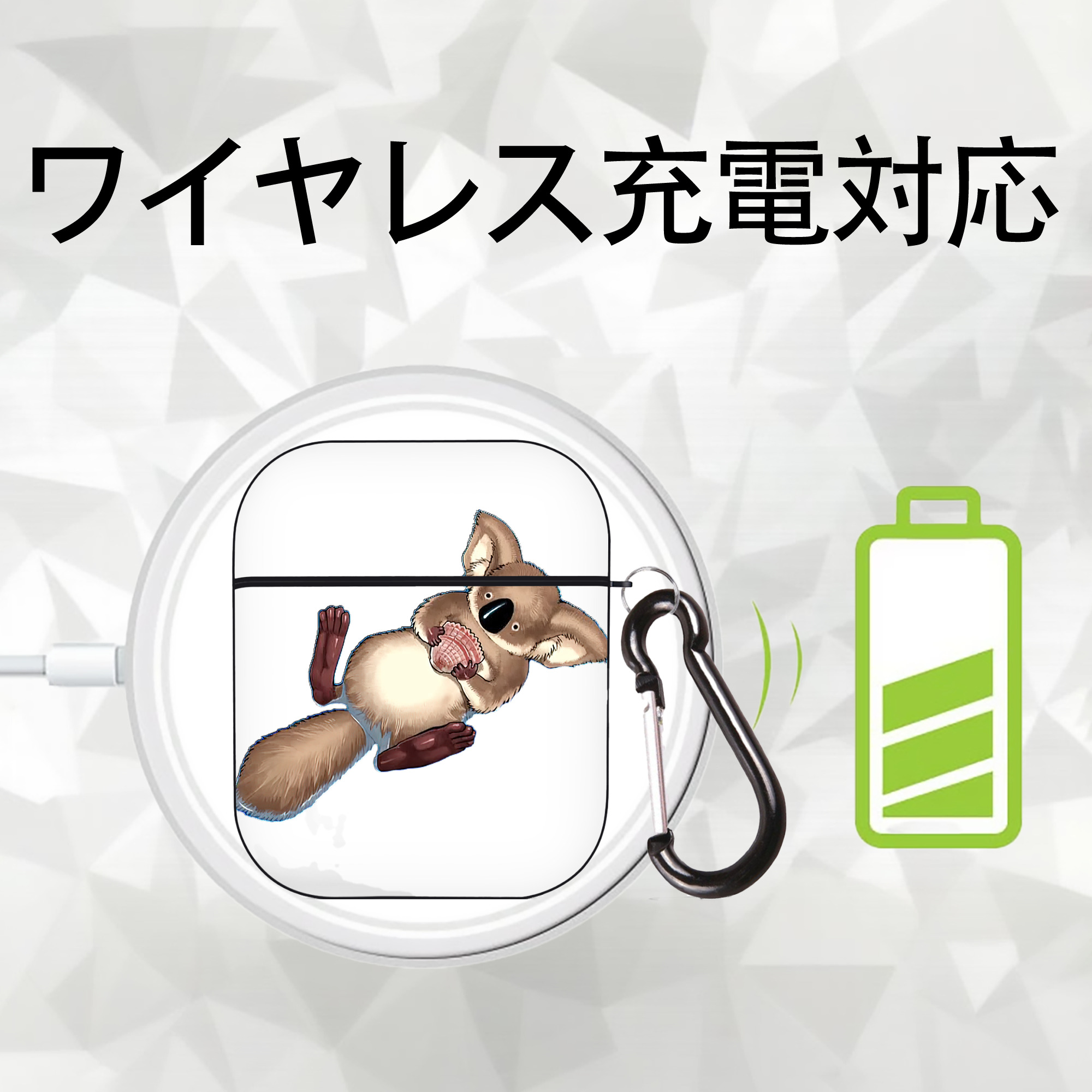 遊☆戯☆王 Yu-Gi-Oh! AirPods 第2世代保護ケース ハードシェル ブラック 耐衝撃・防指紋・カラビナ付き