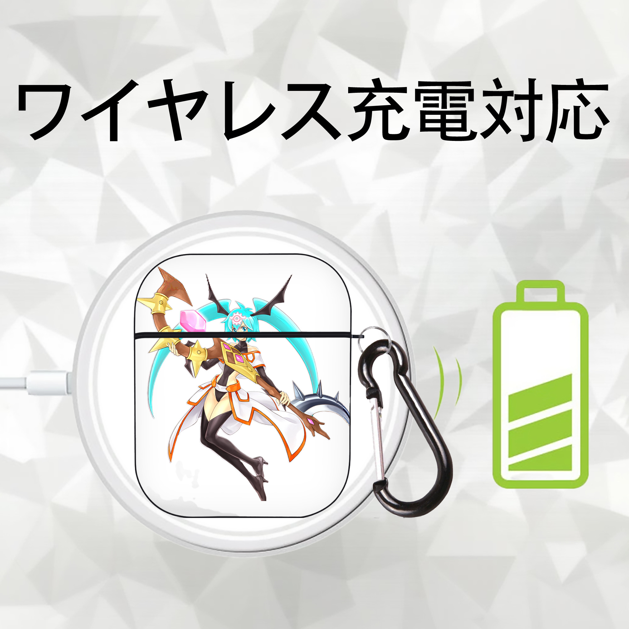 遊☆戯☆王 Yu-Gi-Oh! AirPods 第2世代保護ケース ハードシェル ブラック 耐衝撃・防指紋・カラビナ付き