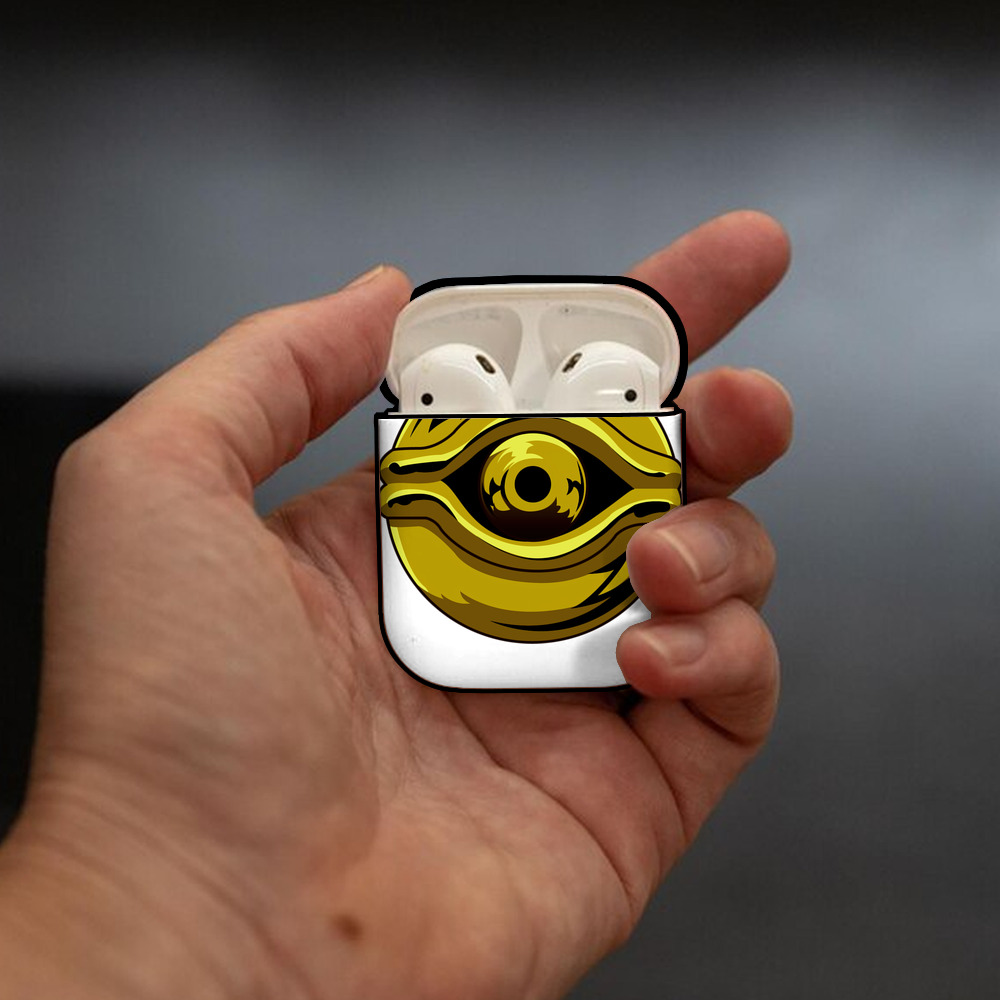 遊☆戯☆王 Yu-Gi-Oh! AirPods 第2世代保護ケース ハードシェル ブラック 耐衝撃・防指紋・カラビナ付き