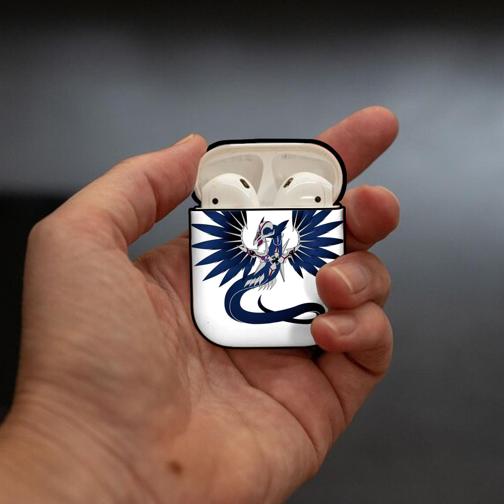 遊☆戯☆王 Yu-Gi-Oh! AirPods 第2世代保護ケース ハードシェル ブラック 耐衝撃・防指紋・カラビナ付き