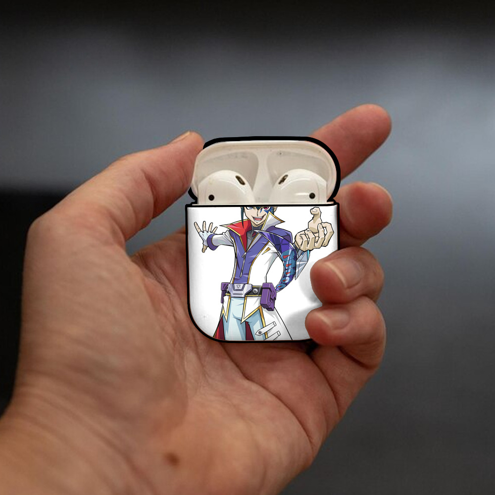 遊☆戯☆王 Yu-Gi-Oh! AirPods 第2世代保護ケース ハードシェル ブラック 耐衝撃・防指紋・カラビナ付き