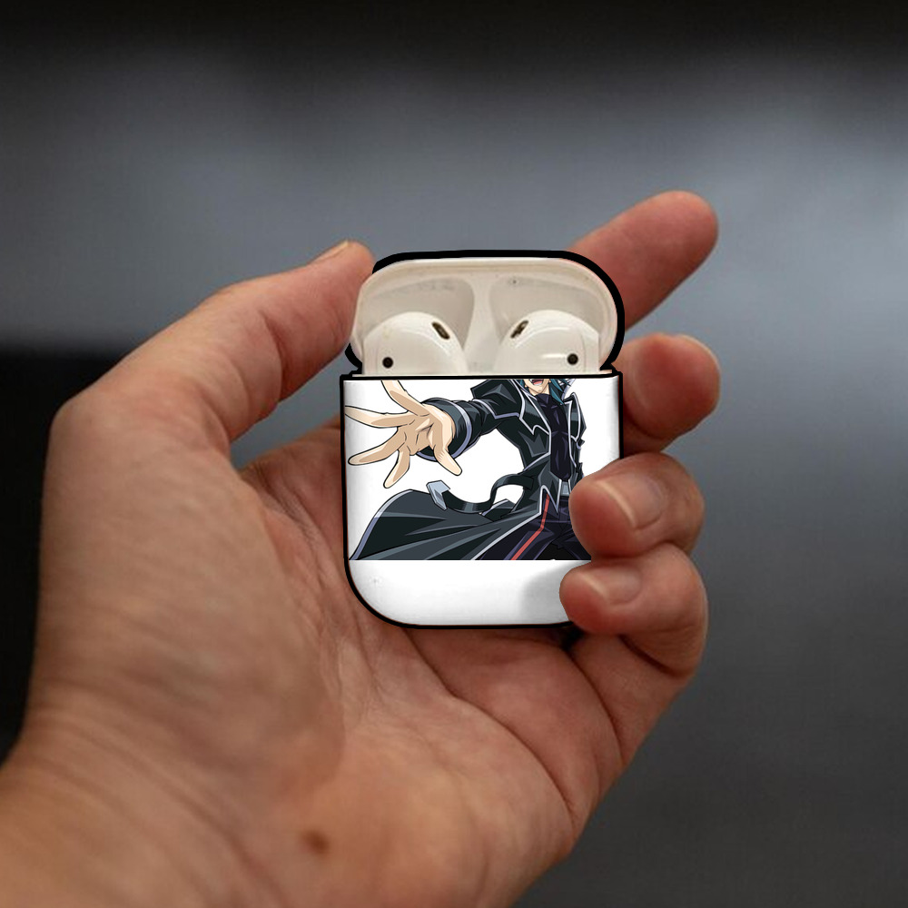 遊☆戯☆王 Yu-Gi-Oh! AirPods 第2世代保護ケース ハードシェル ブラック 耐衝撃・防指紋・カラビナ付き