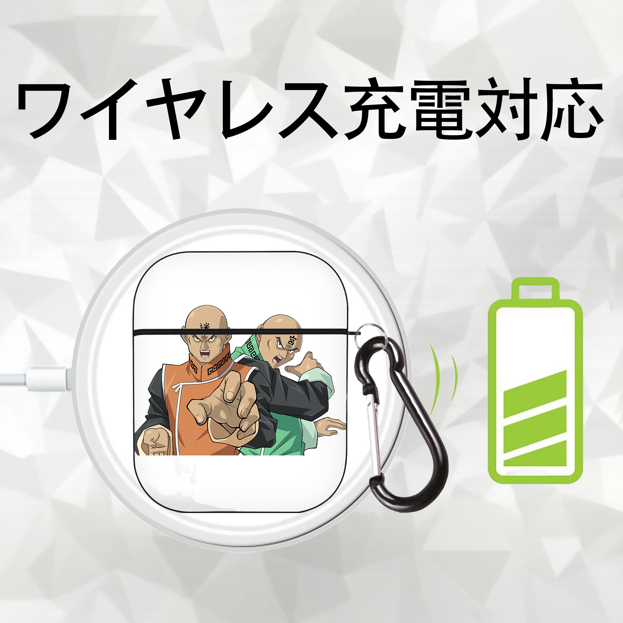 遊☆戯☆王 Yu-Gi-Oh! AirPods 第2世代保護ケース ハードシェル ブラック 耐衝撃・防指紋・カラビナ付き