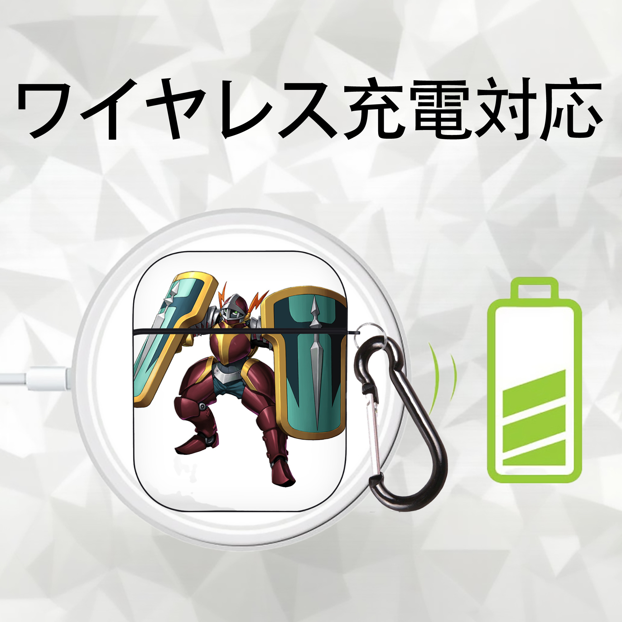 遊☆戯☆王 Yu-Gi-Oh! AirPods 第2世代保護ケース ハードシェル ブラック 耐衝撃・防指紋・カラビナ付き