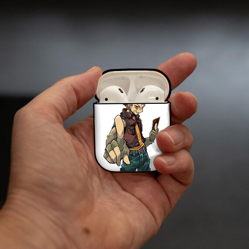 遊☆戯☆王 Yu-Gi-Oh! AirPods 第2世代保護ケース ハードシェル ブラック 耐衝撃・防指紋・カラビナ付き