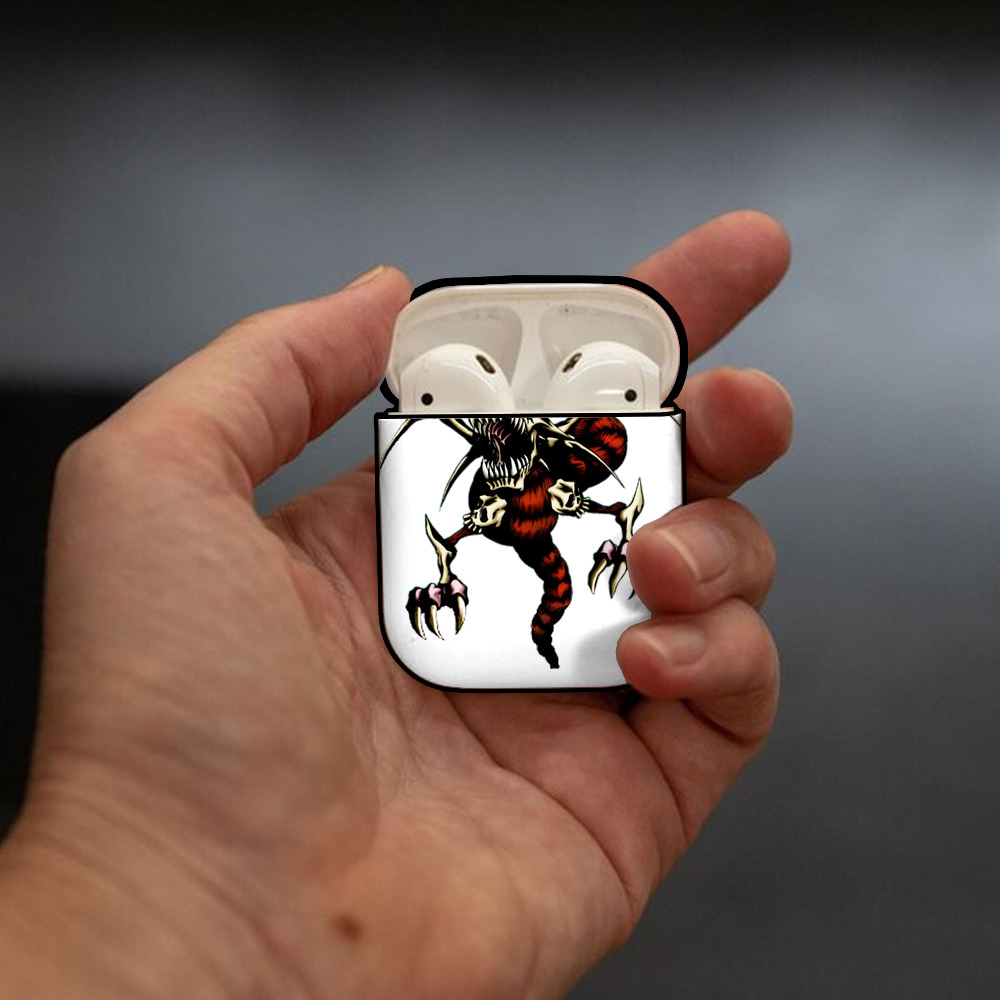 遊☆戯☆王 Yu-Gi-Oh! AirPods 第2世代保護ケース ハードシェル ブラック 耐衝撃・防指紋・カラビナ付き