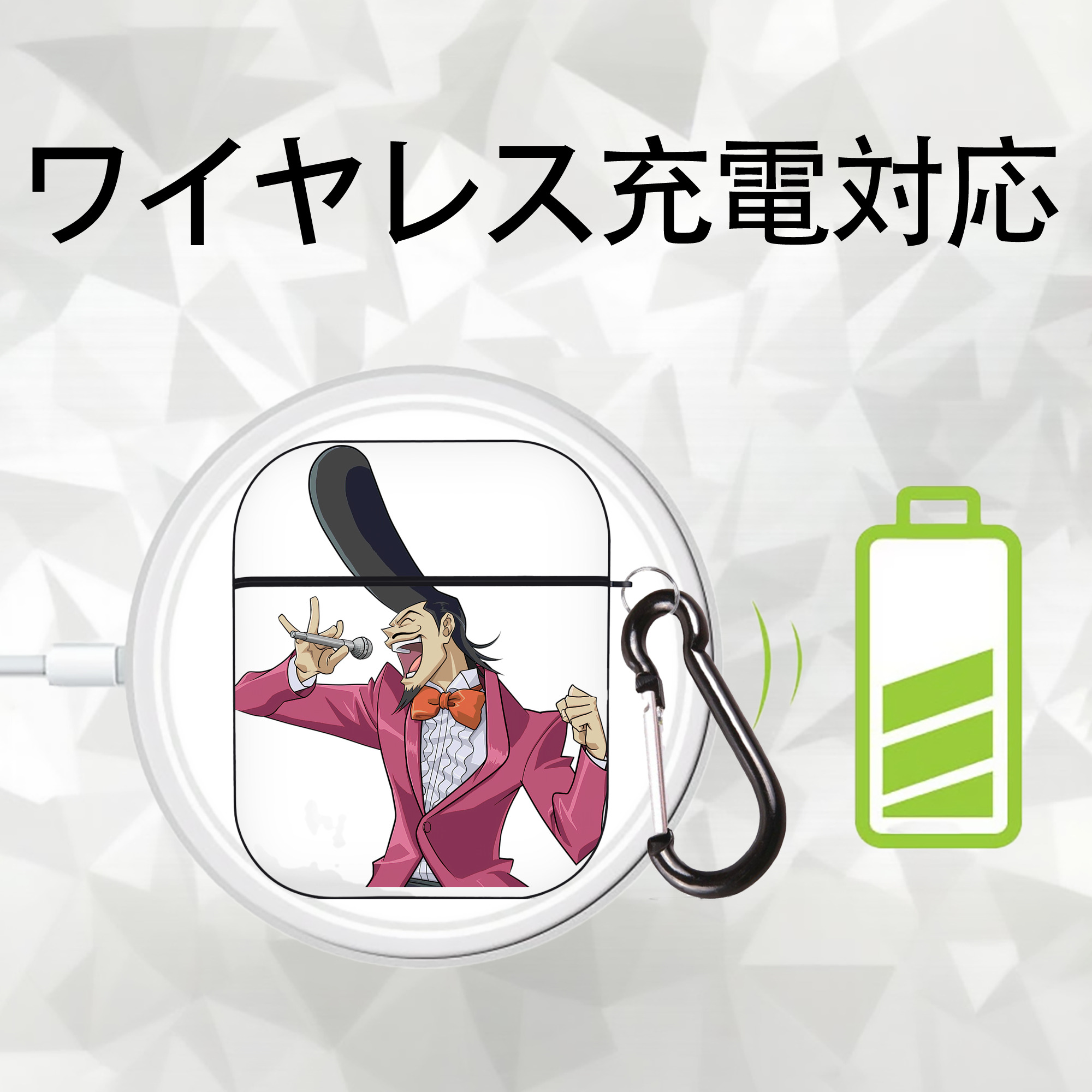 遊☆戯☆王 Yu-Gi-Oh! AirPods 第2世代保護ケース ハードシェル ブラック 耐衝撃・防指紋・カラビナ付き