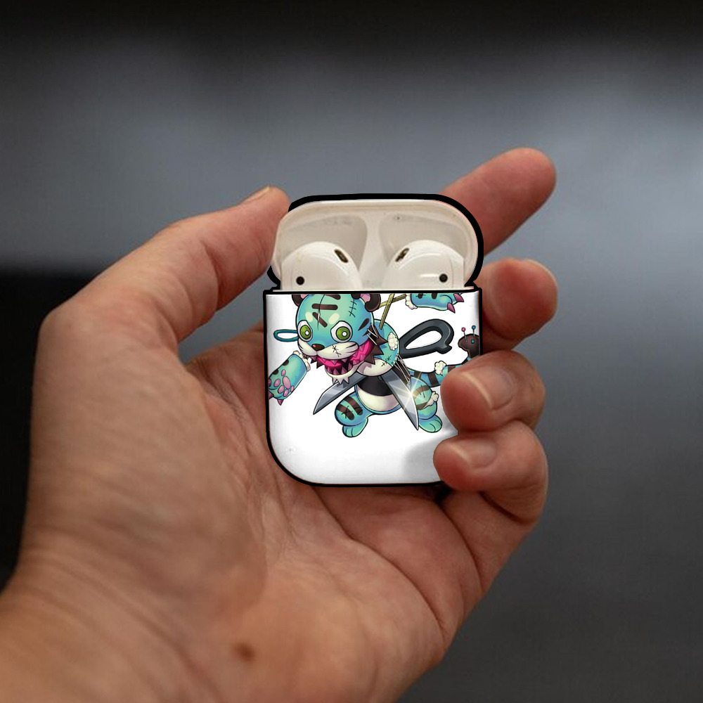 遊☆戯☆王 Yu-Gi-Oh! AirPods 第2世代保護ケース ハードシェル ブラック 耐衝撃・防指紋・カラビナ付き