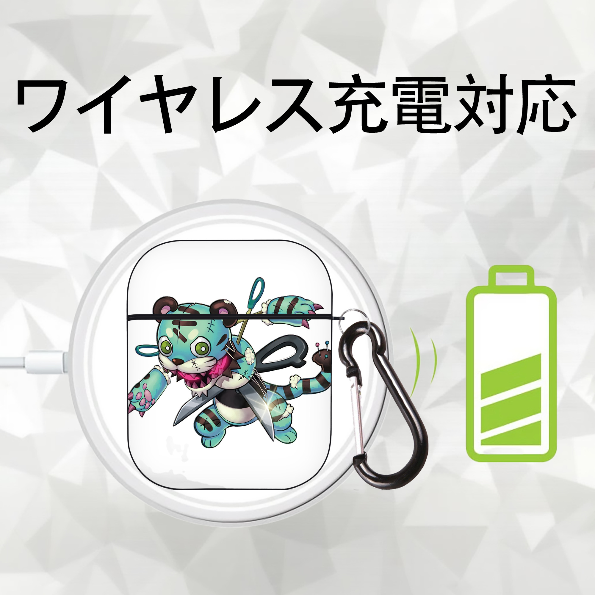 遊☆戯☆王 Yu-Gi-Oh! AirPods 第2世代保護ケース ハードシェル ブラック 耐衝撃・防指紋・カラビナ付き