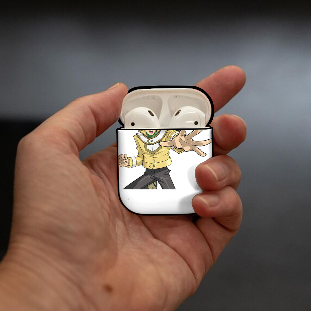 遊☆戯☆王 Yu-Gi-Oh! AirPods 第2世代保護ケース ハードシェル ブラック 耐衝撃・防指紋・カラビナ付き