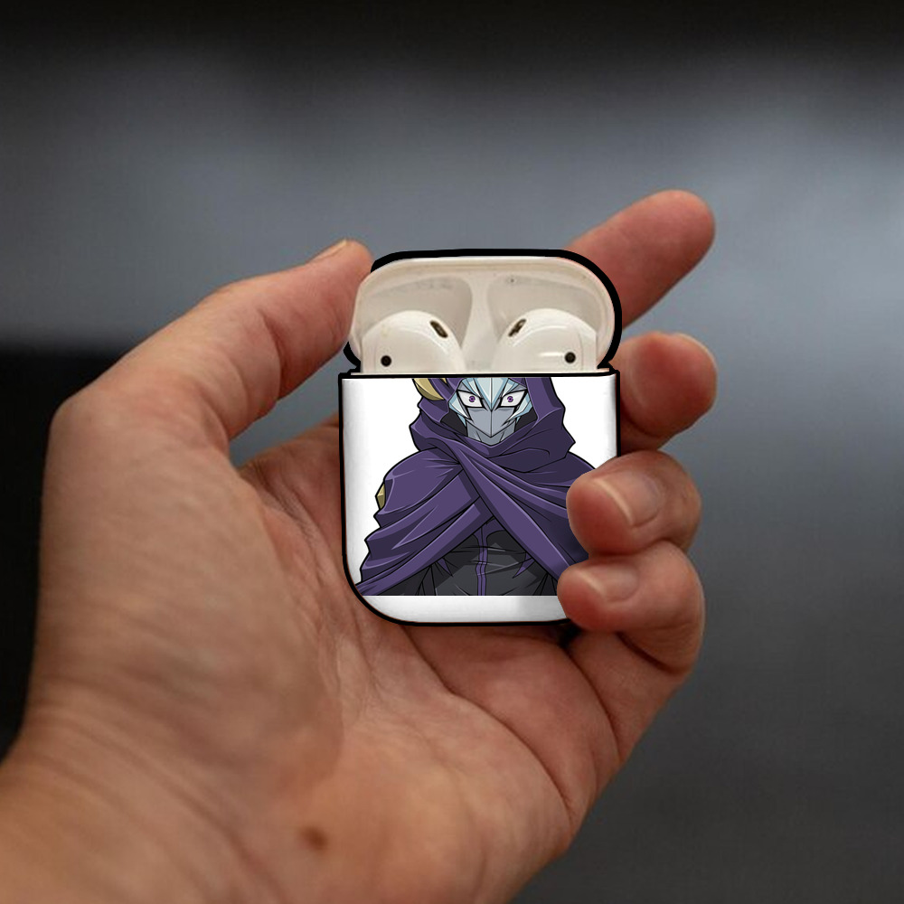 遊☆戯☆王 Yu-Gi-Oh! AirPods 第2世代保護ケース ハードシェル ブラック 耐衝撃・防指紋・カラビナ付き