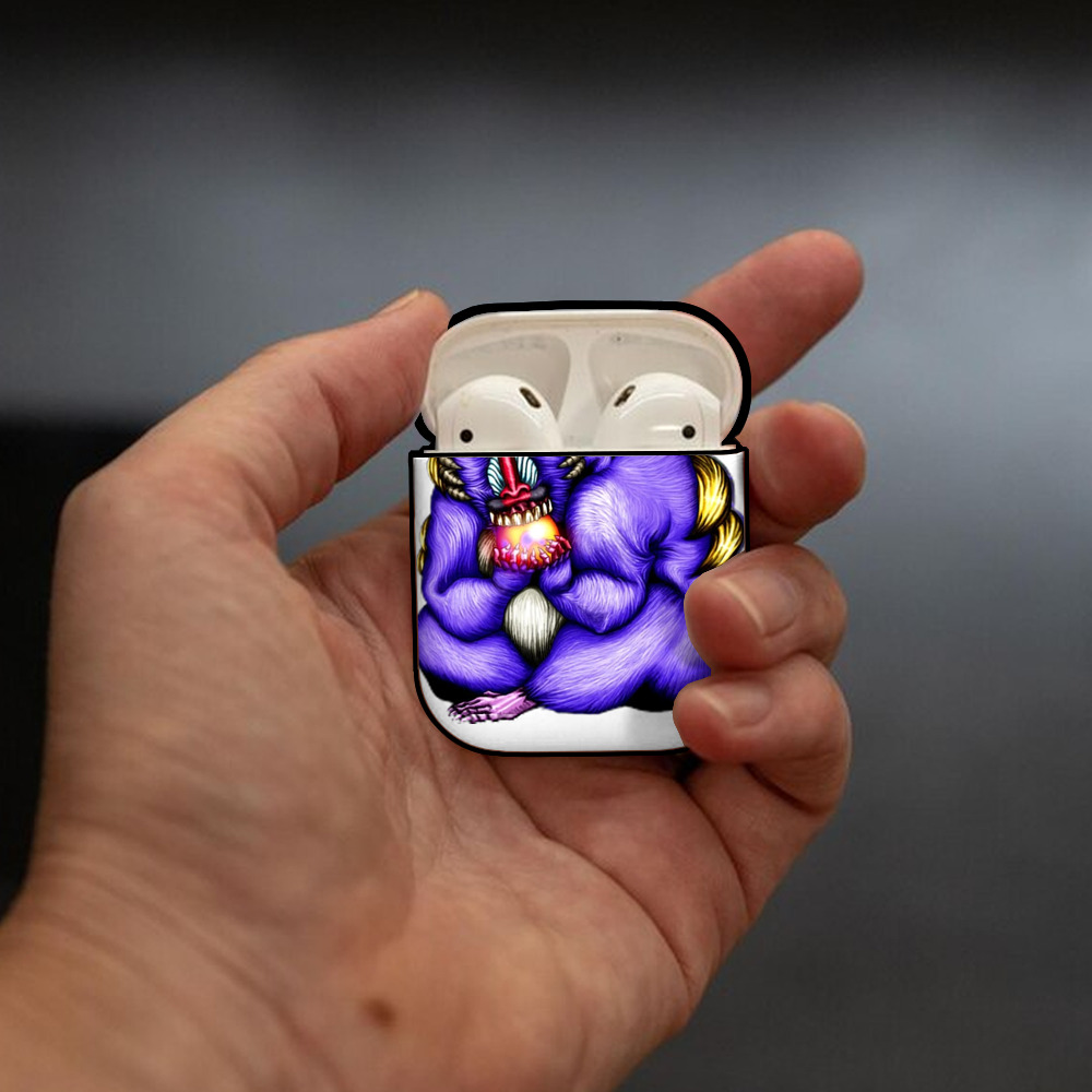 遊☆戯☆王 Yu-Gi-Oh! AirPods 第2世代保護ケース ハードシェル ブラック 耐衝撃・防指紋・カラビナ付き