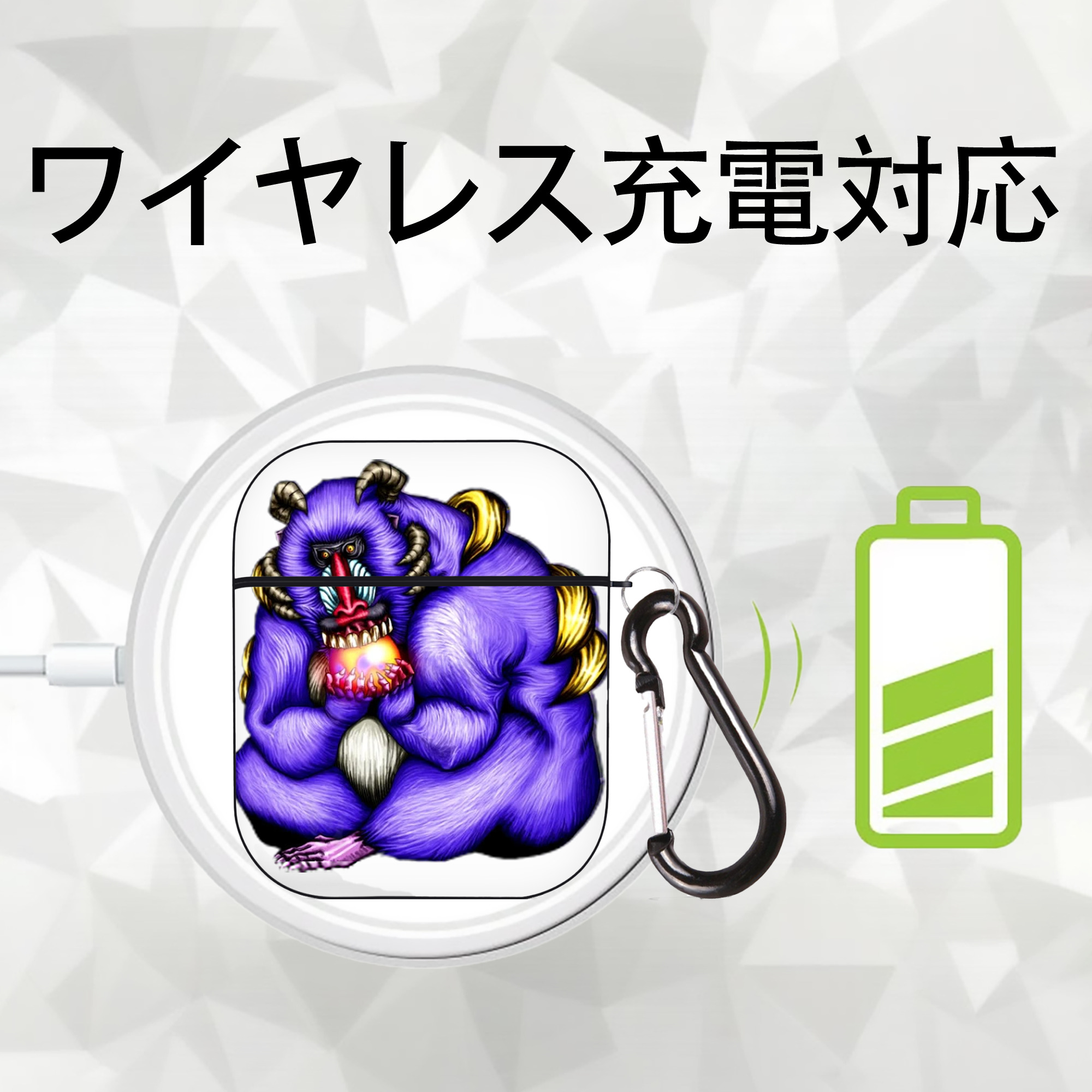 遊☆戯☆王 Yu-Gi-Oh! AirPods 第2世代保護ケース ハードシェル ブラック 耐衝撃・防指紋・カラビナ付き