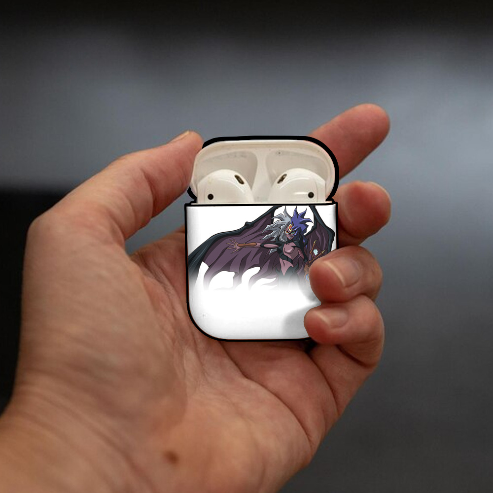 遊☆戯☆王 Yu-Gi-Oh! AirPods 第2世代保護ケース ハードシェル ブラック 耐衝撃・防指紋・カラビナ付き