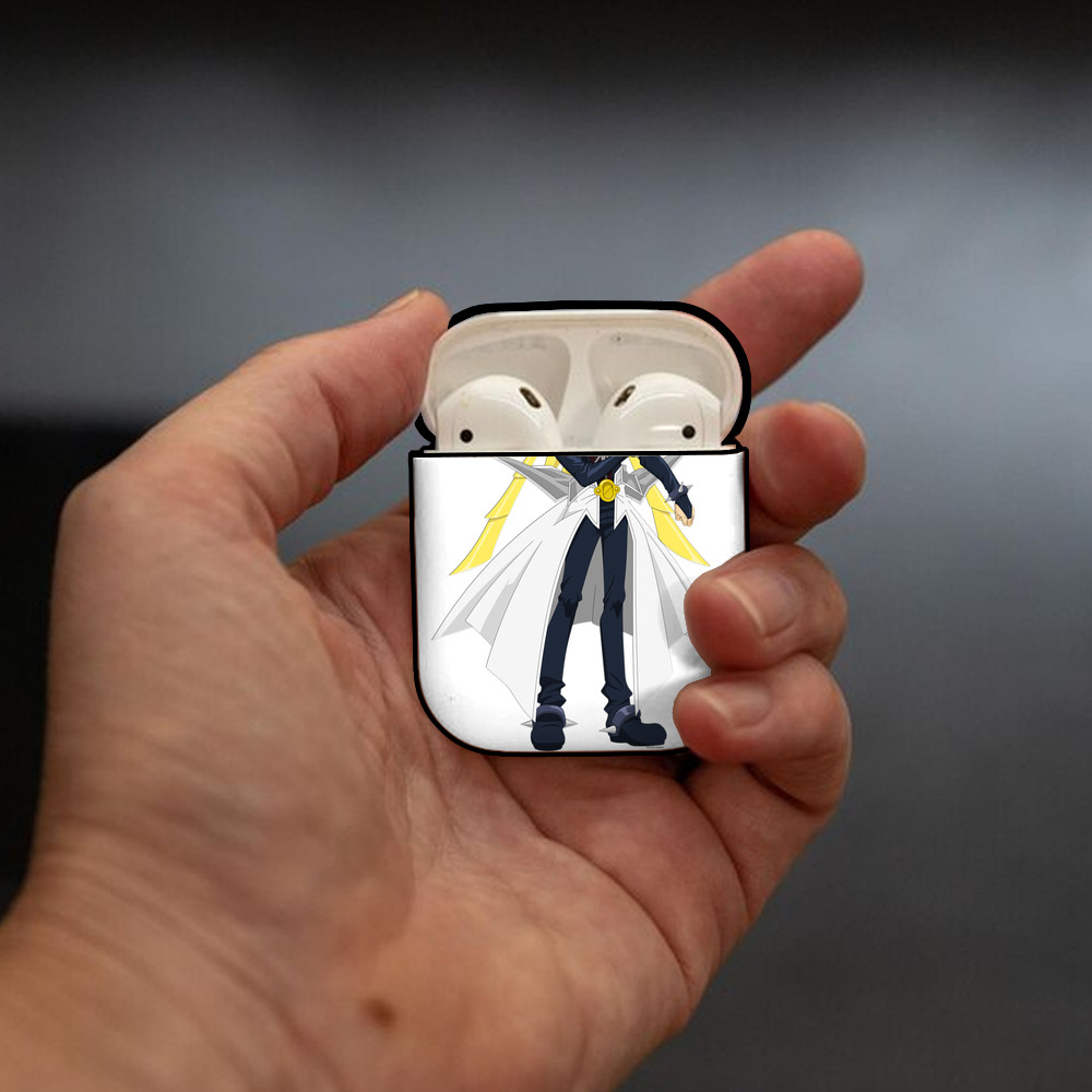 遊☆戯☆王 Yu-Gi-Oh! AirPods 第2世代保護ケース ハードシェル ブラック 耐衝撃・防指紋・カラビナ付き