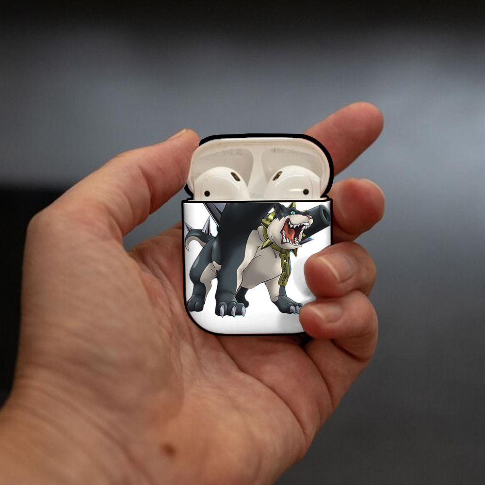 遊☆戯☆王 Yu-Gi-Oh! AirPods 第2世代保護ケース ハードシェル ブラック 耐衝撃・防指紋・カラビナ付き