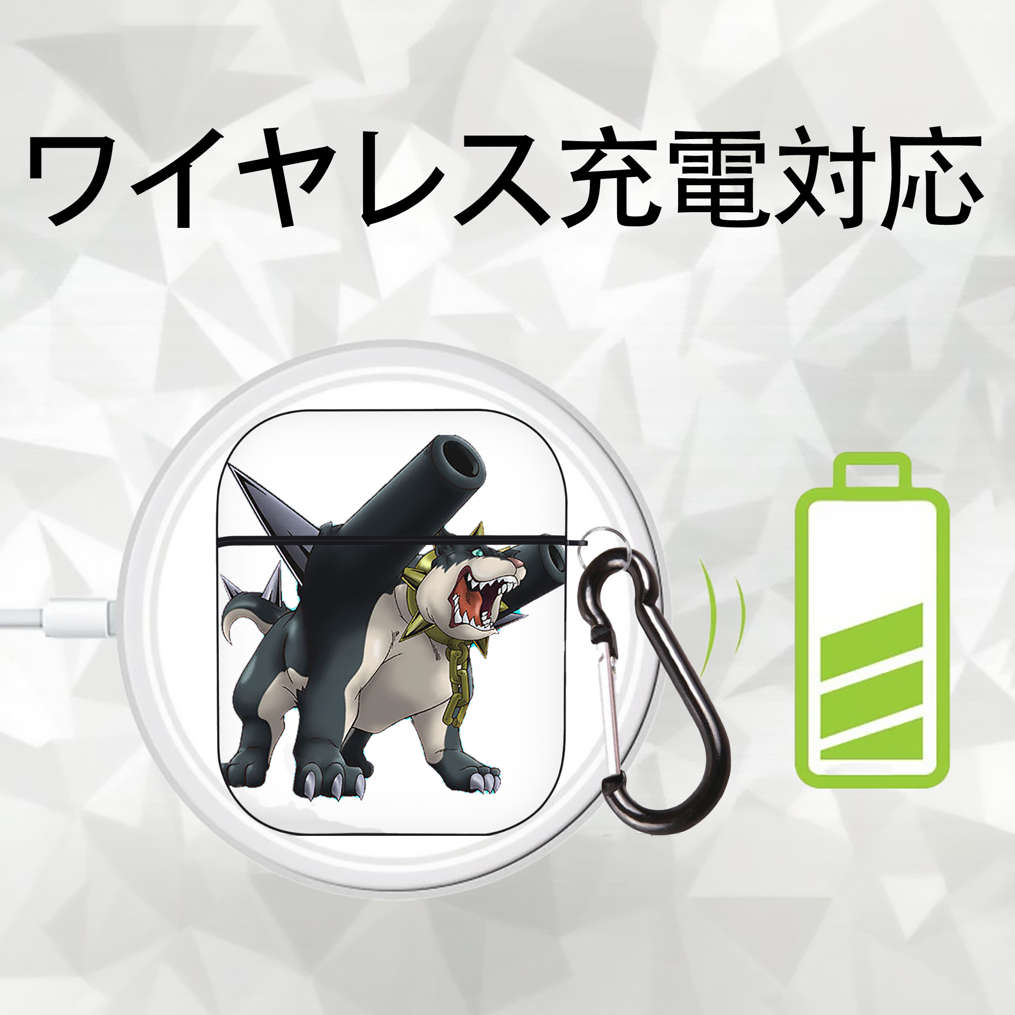 遊☆戯☆王 Yu-Gi-Oh! AirPods 第2世代保護ケース ハードシェル ブラック 耐衝撃・防指紋・カラビナ付き